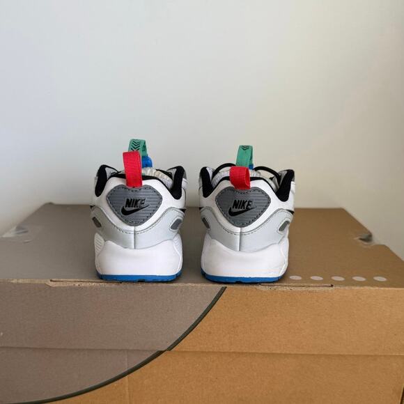 Nike Air Max 90 Toggle White/Black/Green Toddler Sneakers - SZ 8 C - Picture 4 of 15